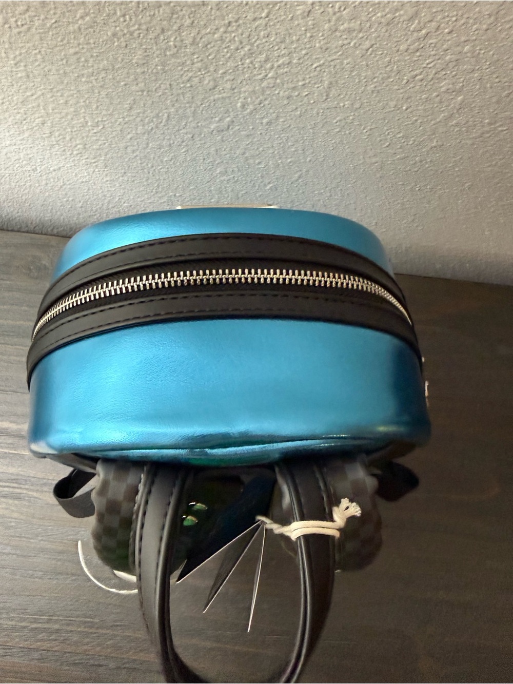 Loungefly Metallic Teal Blue Pixar Dinoco Lightning McQueen Mini Backpack, NWT - Picture 5 of 6